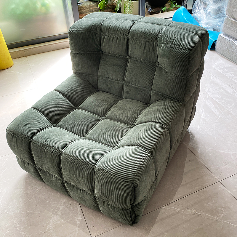 hot wholesale cheap modern living room home furniture compressible vacuum package fabric velvet compressed sofa chair