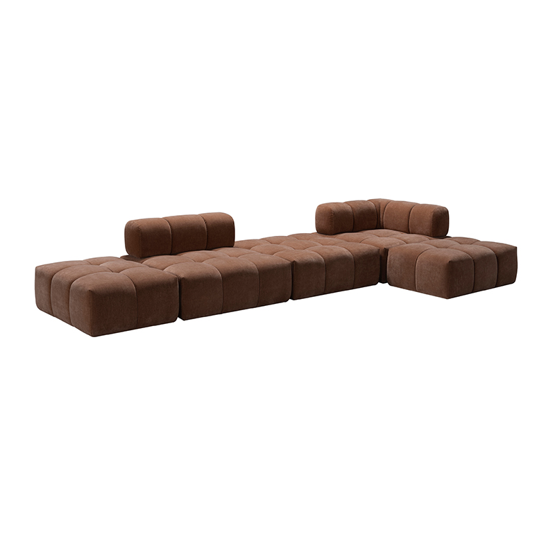 wholesale compression living room furniture modern sectional modular L shape linen velvet vacuum package compressed sofa set