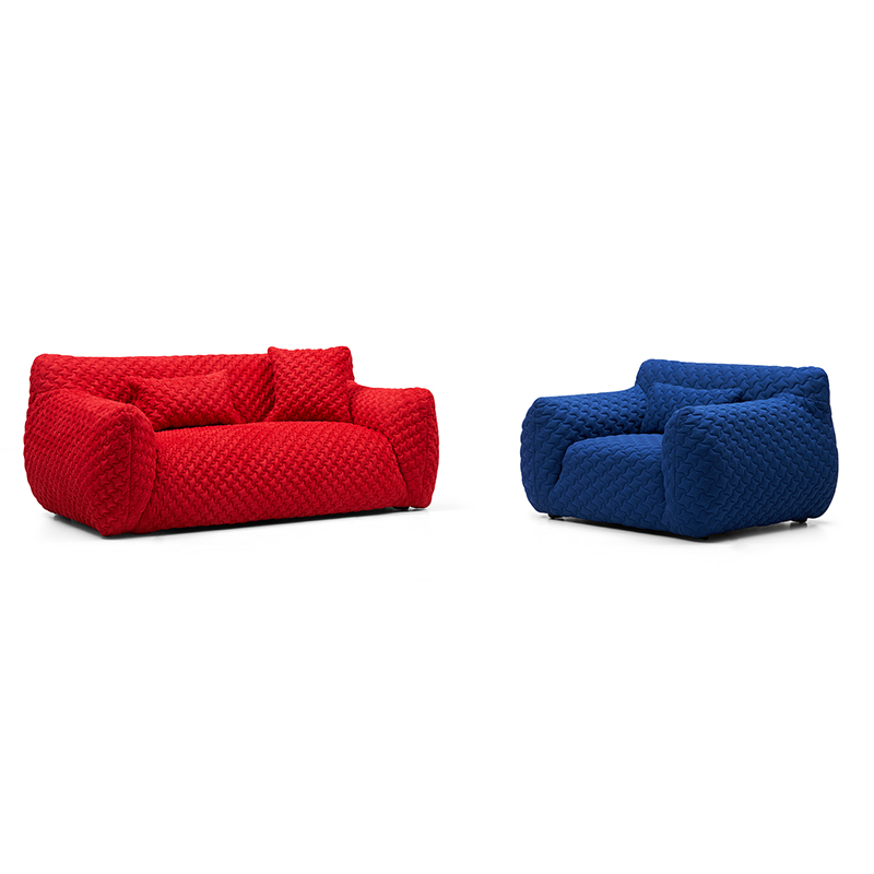 2024 hot Fashion design Italian modern style blue fat cloth sofa minimalist light luxury leisure chair single seater lazy sofa