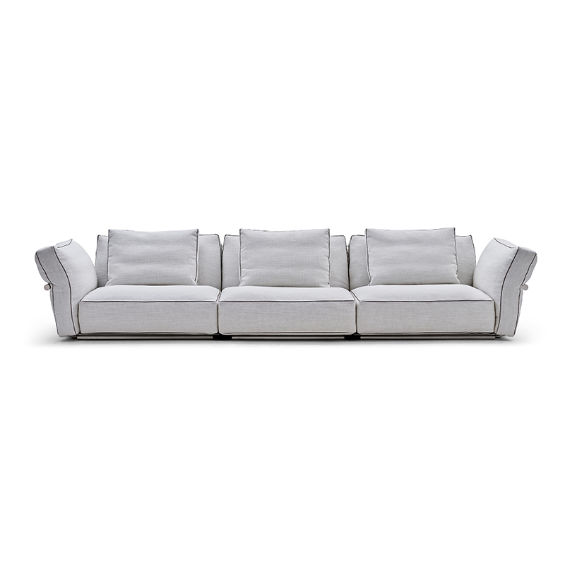 Modern luxury living room sofa fashion design three-seat Sofa with pedals Stainless steel frame Down padding Comfortable sofa