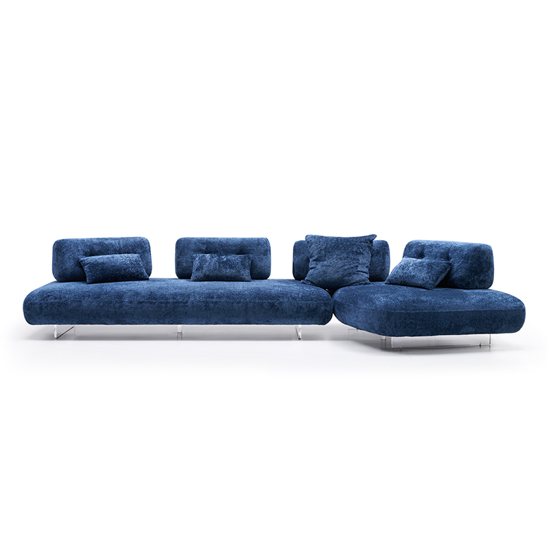 Fashion modern Invisible transparent sofa feet Suspension design Plush fabric Living room combination sofa multi-size optional