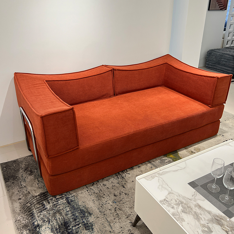 2024new Fashion compressing sofa living room furniture corduroy sofa cover large folding sofa bed size color can be customized