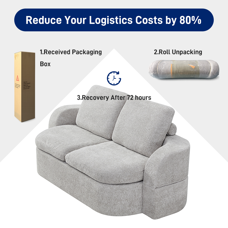 S272 Customized Vacuum Compression Sofa High Density Foam Sofa Space Saving Modern Living Room Furniture Cushion 2 Soft Sofas