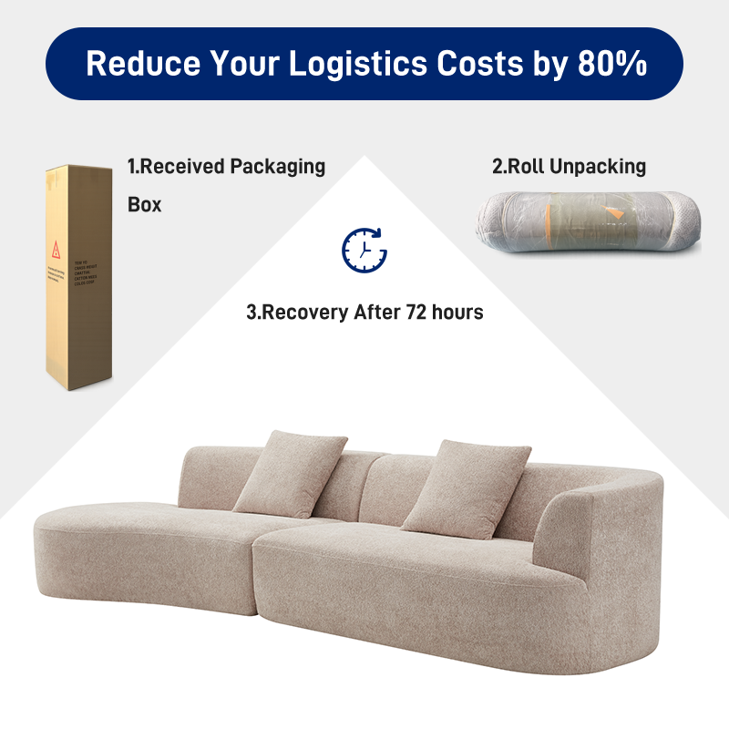 S226 Italian Design Compressed Sofa Furniture Modular L Shape Compressed Living Room Corduroy Fabric Compression Sofa