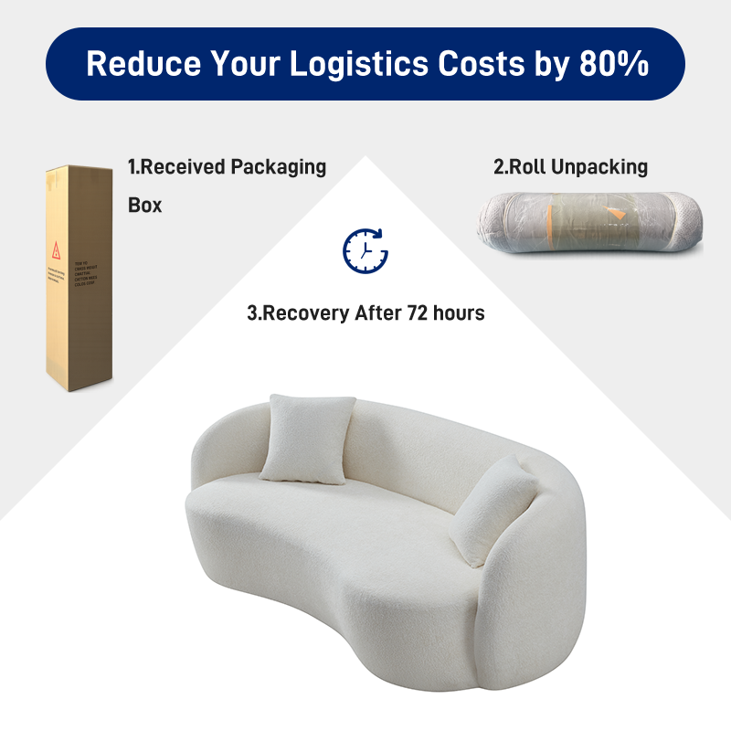 S252-3 Customizable New Sofa Set Curved Backrest Design Living Room Furniture for Apartment Use for Foreign Trade Compression Function
